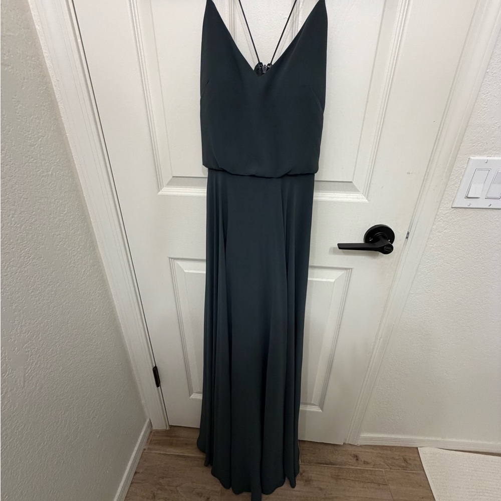 Jenny Yoo Charcoal Maxi Dress